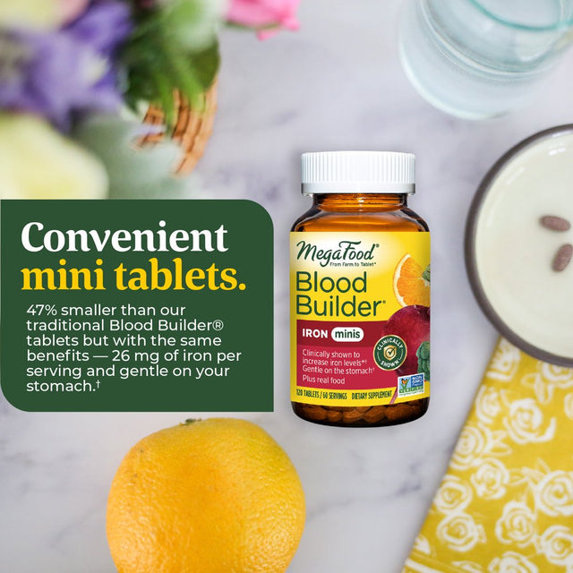 Megafood - Blood Builder Minis Iron & Multivitamin Supplement - 60 Tablets