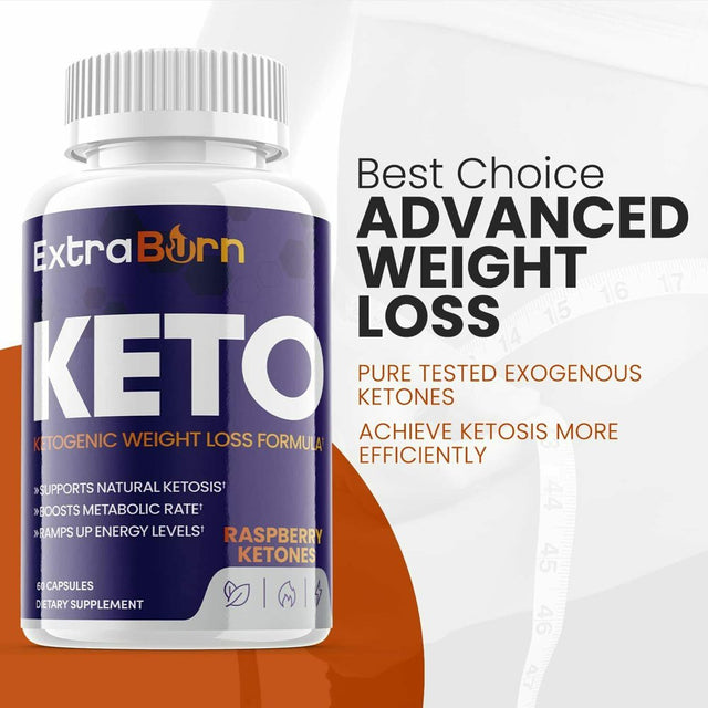 (5 Pack) Extra Burn Keto - Supplement for Weight Loss - Energy & Focus Boosting Dietary Supplements for Weight Management & Metabolism - Advanced Fat Burn Raspberry Ketones Pills - 300 Capsules