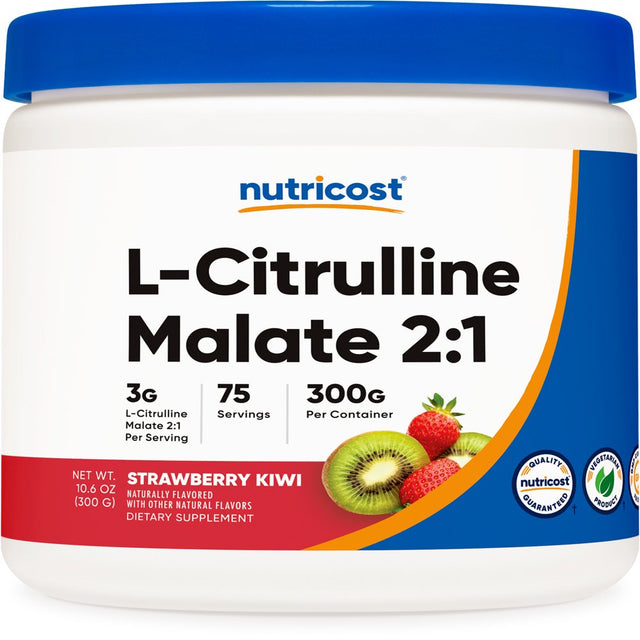 Nutricost L-Citrulline Malate Powder 2:1 Supplement, 300 Grams (Strawberry Kiwi)