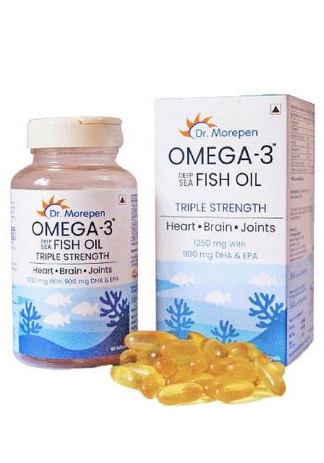 Dr Morepen Omega-3 Deep Sea Fish Oil Triple Strength (60 Softgels)