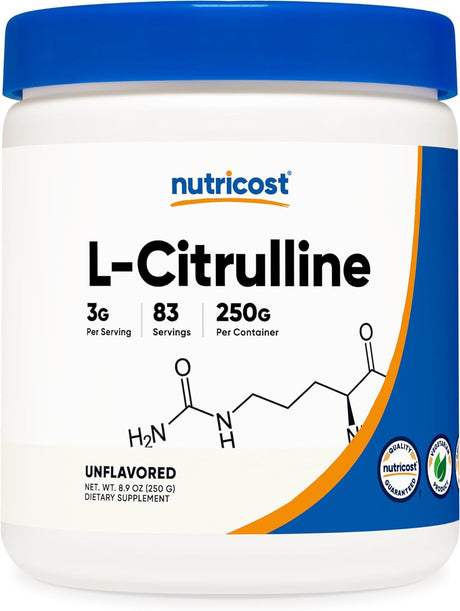 Nutricost Pure L-Citrulline (Base) Powder 250 Grams