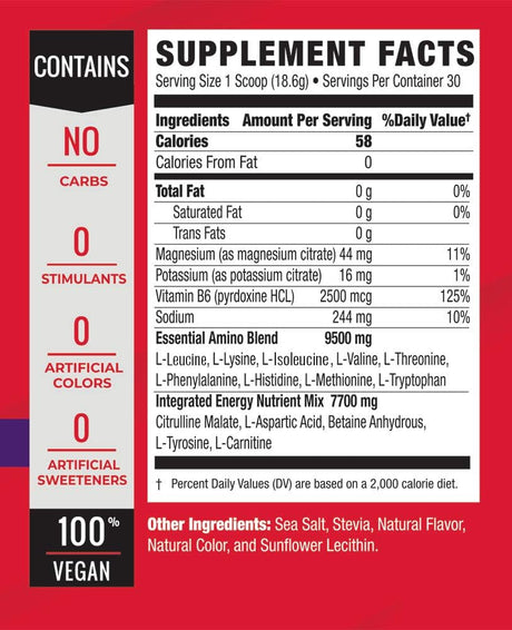 Amino Matrix, Performance Essential Aminos and Recovery Fuel, Intra Workout, Vegan, Informed Sport Certified, Zero Carbs, Zero Stimulants, Naturally Flavored (Grape)