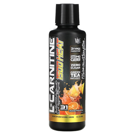 VMI Sports L-Carnitine 1500 Heat Stimulant Free Thermogenic Metabolic Support & Fat Loss for Men & Women | 1500Mg L-Carnitine | Convenient Liquid or Powder (Orange Pineapple, 16 Oz. Liquid)