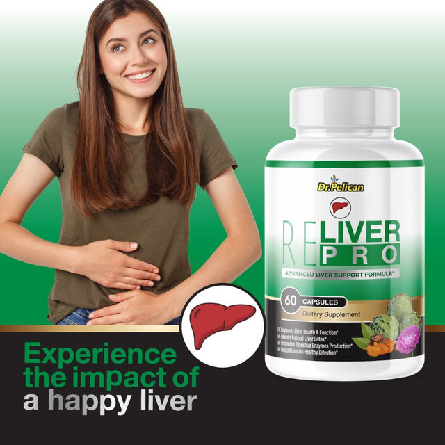 Reliver Pro- Healthy Digestion/ Liver Detox & Function- 60 Capsules- Dr. Pelican