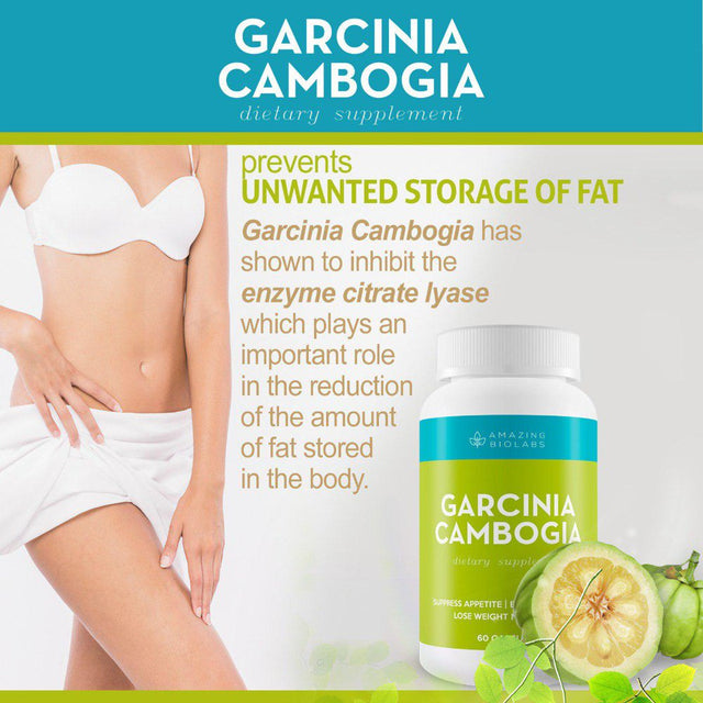 Garcinia Cambogia by Amazing Bio Labs- Weight Loss Supplement and Appetite Suppressant, Metabolism Booster, Carb Blocker & Belly Fat Burner for Men and Women