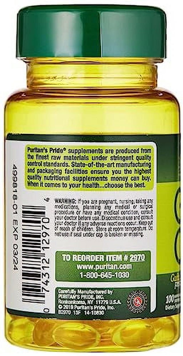 Puritan'S Pride Garlic Oil 1000 Mg 100 Softgels