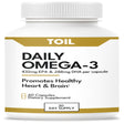 Daily Omega EPA & DHA - Super Omega-3 Dietary Supplement, Cardioprotective, Neuroprotective, from TOIL, a Veteran Owned Company