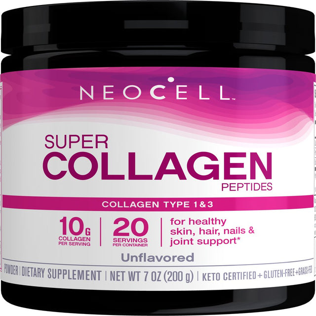 Neocell Super Collagen Powder, Unflavored, for Healthy Hair, Skin, and Nails, 7 Oz