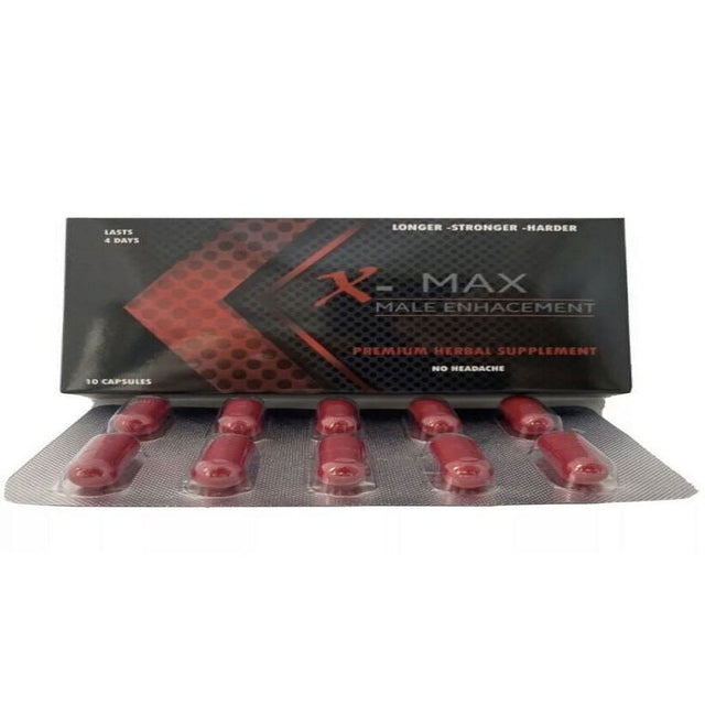 X-Max Male E-Nhancement Sex Pill Natural Formula 10 Ct