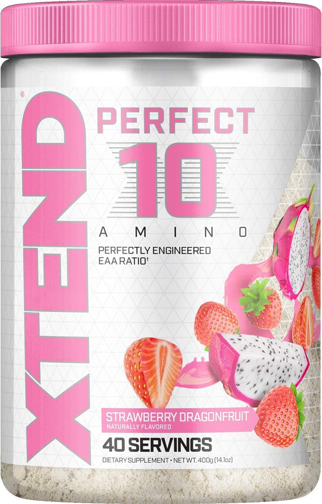 XTEND Perfect 10 Amino EAA Powder Strawberry Dragonfruit | 5G Essential Amino Acids + Branched Chain Amino Acids + Electrolytes to Fuel Hydration & Recovery | 40 Servings