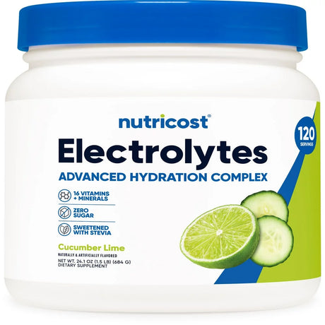 Nutricost Electrolytes Advanced Hydration Powder (Cucumber Lime) 120 Servings Supplement