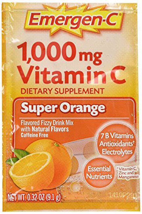 5 Pack Emergen-C Pink 1000 Mg Vitamin C Supplement Super Orange 30 Packets Each