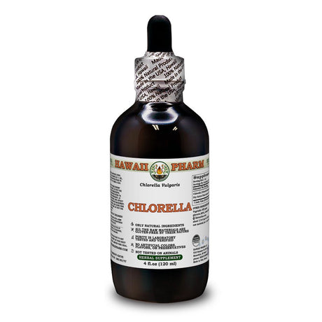 Chlorella (Chlorella Vulgaris) Dry Entire Plant ALCOHOL-FREE Liquid Extract. Expertly Extracted by Trusted Hawaiipharm Brand. Absolutely Natural. Proudly Made in USA. Glycerite 4 Fl.Oz