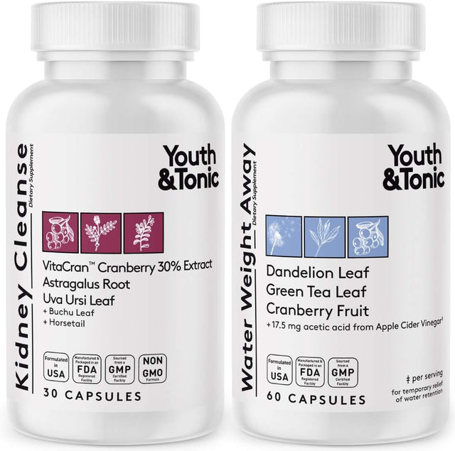 Youth & Tonic Kidney Cleanse Detox for Waste Loss & Water Weight Away Bundle