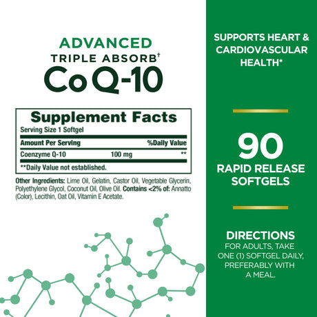 Nature’S Bounty Aquacelle Coq10 100 Mg Softgels for Heart Health, 3X Absorption, 90 Ct