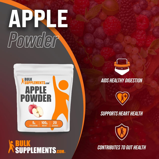 BULKSUPPLEMENTS.COM Apple Powder - Fiber Powder - Soluble Fiber Supplements - Fruit Powder - High Fiber Supplement Powder - Flavoring Powder - Smoothie Powder (100 Grams - 3.5 Oz)