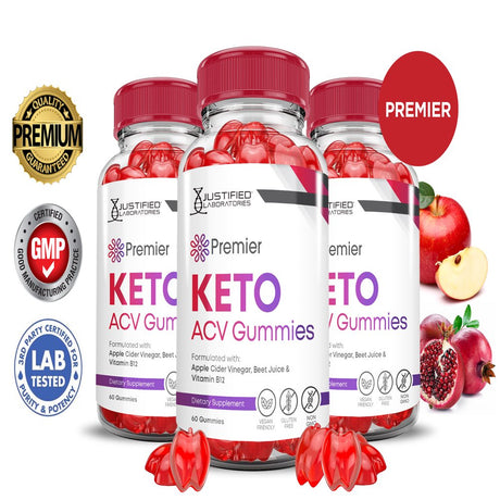 (3 Pack) Premier Keto ACV Gummies 1000MG Dietary Supplement 180 Gummys