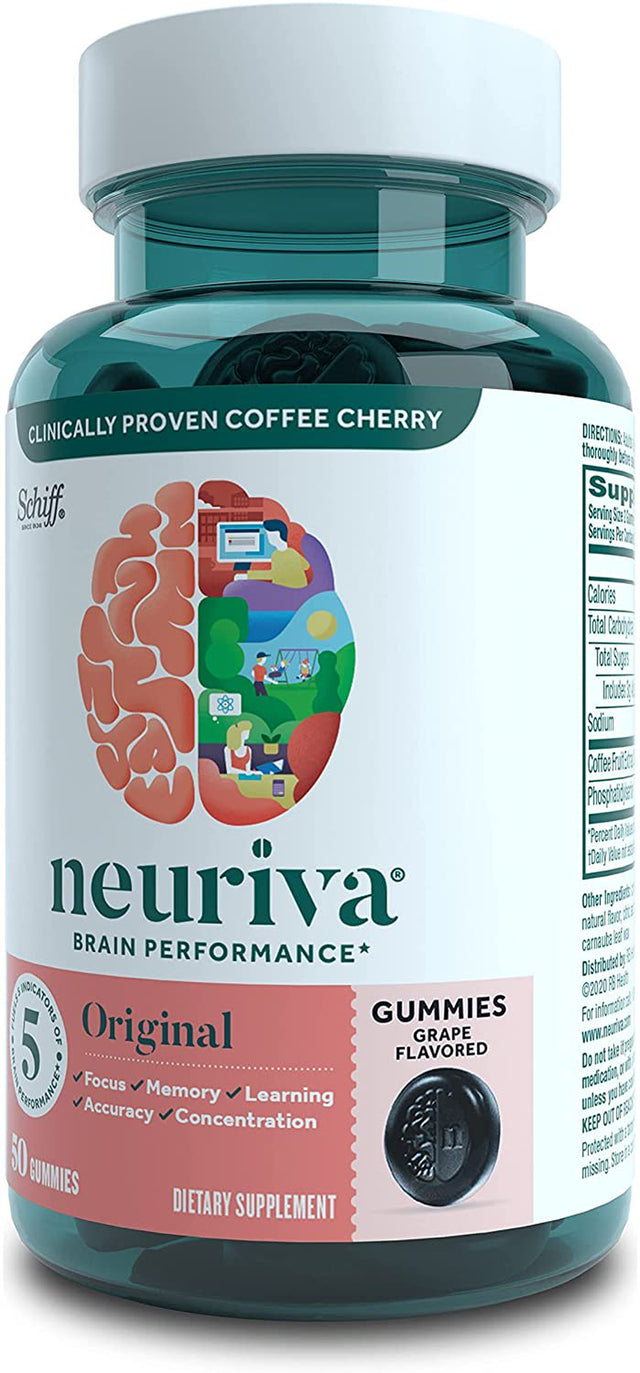 Neuriva Brain Performance - Original Gummies Grape 50 Gummies Pack of 4