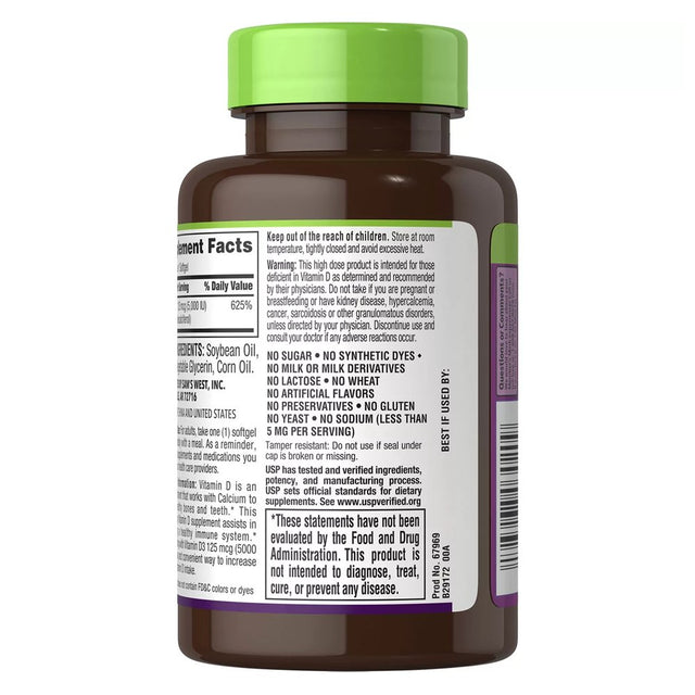 MM Vitamin D-3 5000 IU Dietary Supplement (400 Ct.)