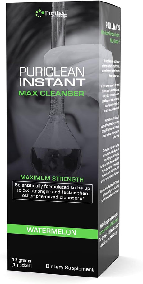 Puriclean Same-Day Max Detox Drink, Maximum Strength Cleansing Quick Flush Potent Deep System Cleanser Watermelon Flavor (64 Oz Total) (2 Pack)