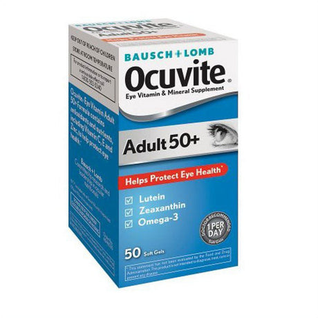 Bausch & Lomb Ocuvite Adult 50 plus with Omega 3 & Lutein, 50 Ct, 6 Pack