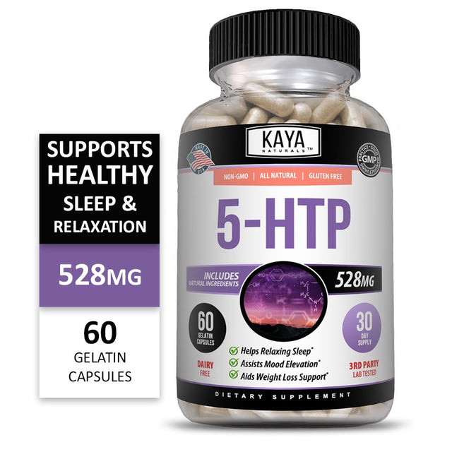 Kaya Naturals 5-HTP Supplement, Serotonin for Sleep and Stress, Supports Weight Loss