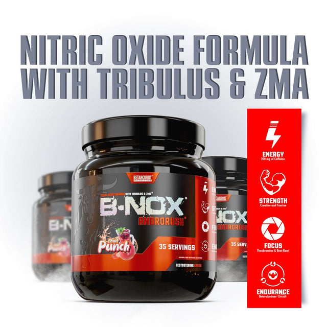 BNOX Androrush Preworkout Nitric Oxide Testosterone Blend Fruit Punch (1.4 Lbs./35 Servings)