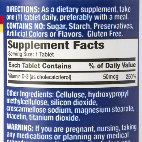 Geri-Care Vitamin D Tablet 1000 IU 876-01-GCP 1 Bottle, 100 per Bottle