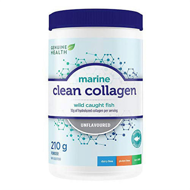 GENUINE HEALTH Unflavoured Marine Clean Collagen, 210 GR