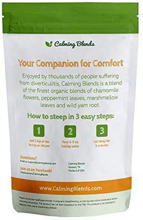 Calming Blends Diverticulitis Tea and Probiotic (40 Billion CFU per Serving, 60 Capsules) Supports Digestive Health