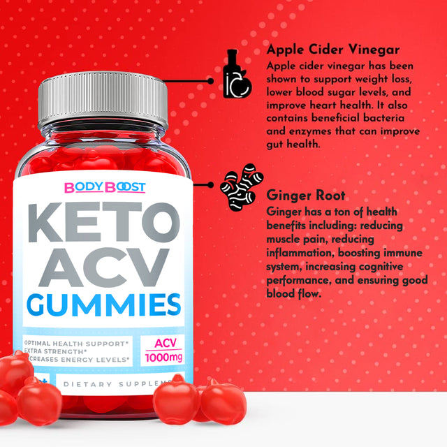 (2 Pack) Body Boost Keto ACV Gummies - Supplement for Weight Loss - Energy & Focus Boosting Dietary Supplements for Weight Management & Metabolism - Fat Burn - 120 Gummies