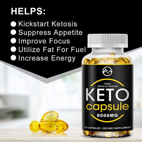 Keto Burn Advanced Weight Loss Fat Burner Diet Pills Ketogenix BHB Ketones 8000 Mg 60 Capsules