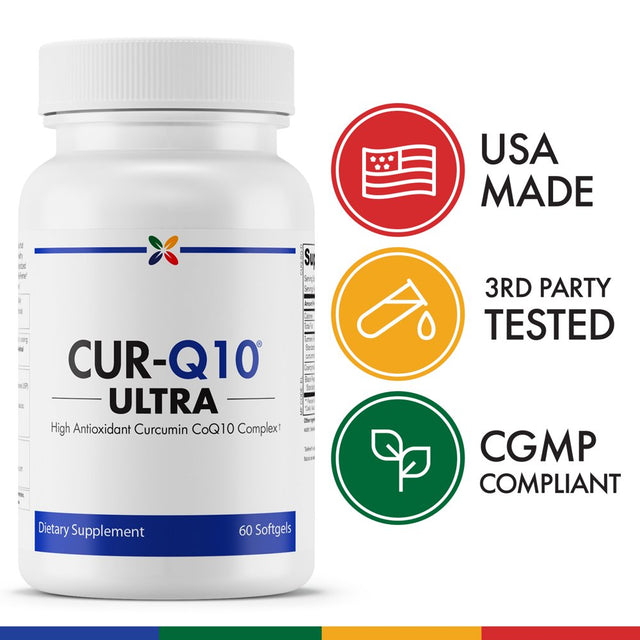 Stop Aging Now - CUR-Q10 ULTRA Curcumin Coq10 Complex Supplement - 60 Softgels