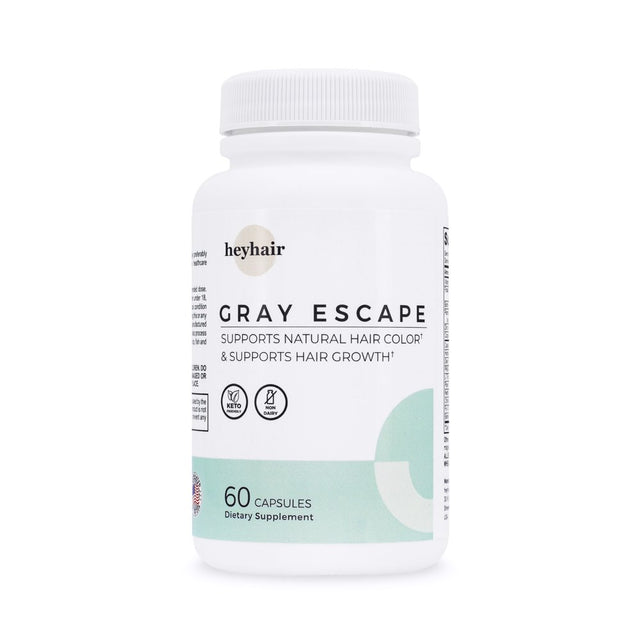 Gray Escape Advanced anti Gray Hair Growth Supplement - Catalase, Saw Palmetto, Foti, PABA