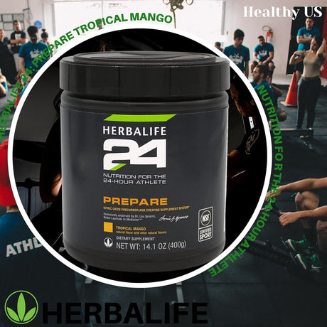 Herbalife HERBALIFE24 Prepare: Tropical Mango (400 G), Nutrition for the 24-Hour Athlete, Nitric Oxide Precursor and Creatinine Supplement System, Natural Flavor, No Artificial Sweetener