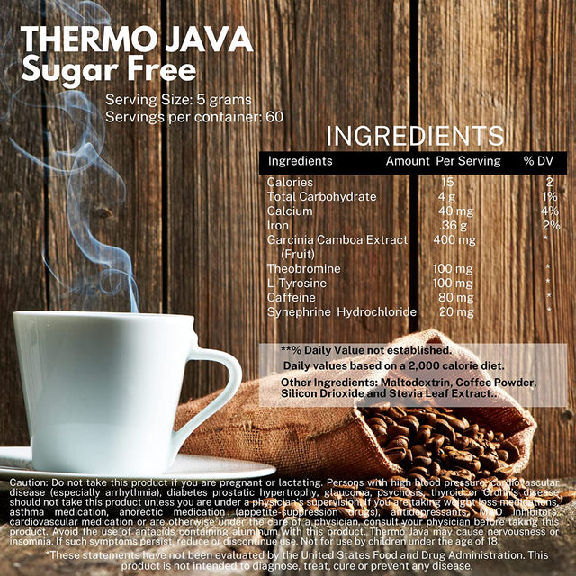 Omnitrition Thermo Java Sugar Free Drink Mix, 10.6 Oz Bottle