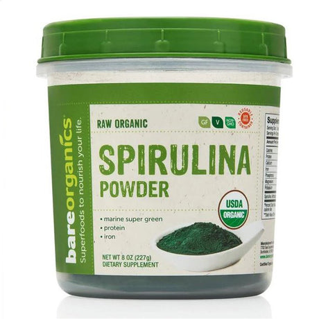 Bareorganics Spirulina Powder Raw -- 8 Oz