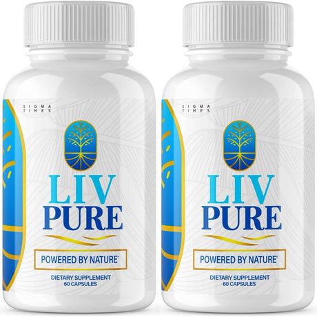 (2 Pack) Liv Pure Pills Capsules - Livpure Powered by Nature Supplement for Liver Detox and Diet Hydration Purification Function Extra Strength Liver Health Support & Clense (120 Capsules)