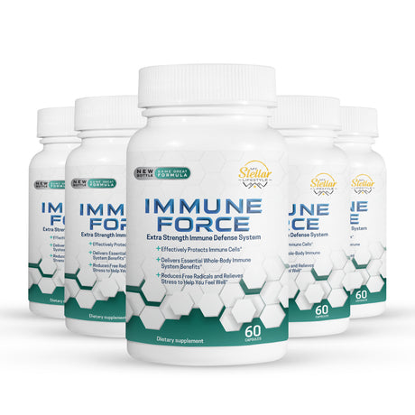 5 Pack Immune Force, Extra Strength Immune Defense System-60 Capsules X5