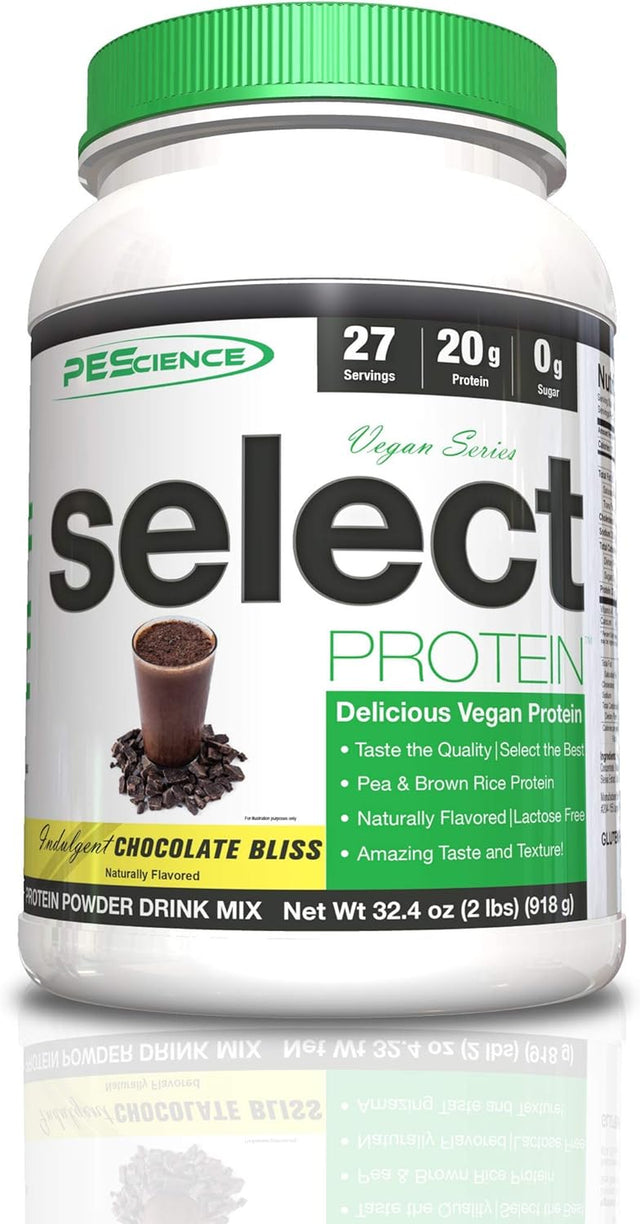 Pescience Select Vegan Protein Powder 2 Pack, Chocolate Bliss, 27 Serving, Premium Pea and Brown Rice Protein Blend