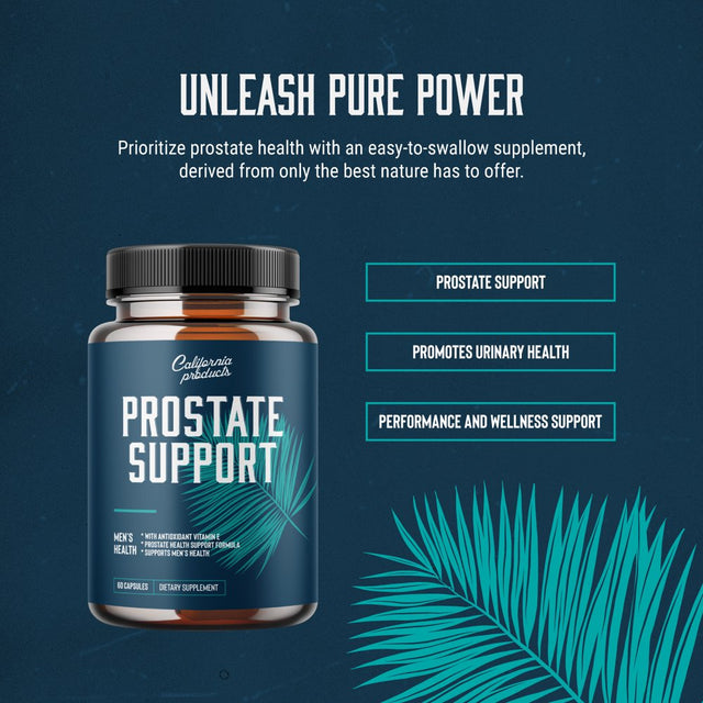 Prostate Support Supplement for Men, Pygeum with Pure Saw Palmetto Berries Extract Vitamins Zinc Plant Sterol Complex Easy Urinary Flow Mens Health