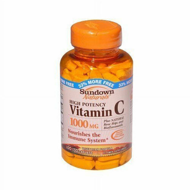 Sundown Vitamin C 1000 Mg High Potency 133 Caplets, 5-Pack