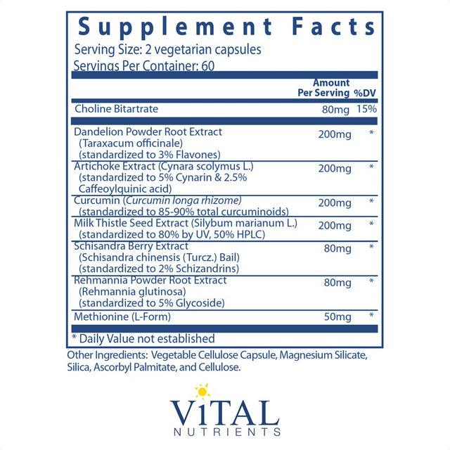 Vital Nutrients - Liver Support - Herbal Combination to Support Healthy Liver Function - 120 Vegetarian Capsules