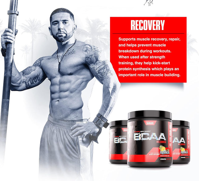 Betancourt Nutrition BCAA Reloaded Intra Workout Muscle Volumizer | Hydrating Electrolytes | Muscle Growth & Recovery | 30 Servings (Tropics)