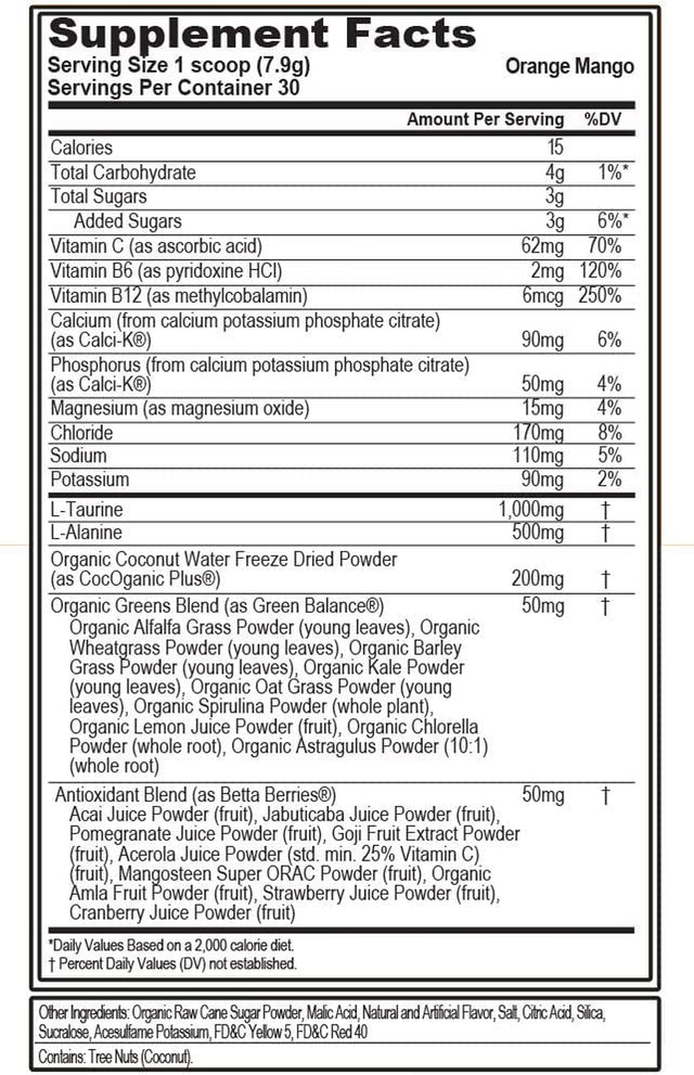 Evlution Nutrition HYDRAMINO Complete Hydration Multiplier, All 6 Electrolytes, Vitamin C & B, Fluid Boosting Aminos, Coconut Water, Endurance, Recovery, Antioxidants, 30 Serve, Orange Mango