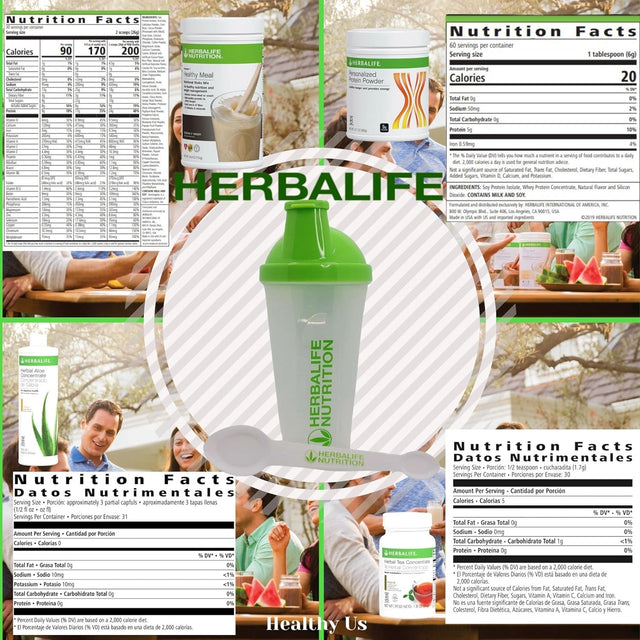 HERBALIFE COMBO FIVE FORMULA 1 Healthy Nutritional Shake Mix (Cookies and Cream 750G)-Herbal ALOE CONCENTRATE PINT 473Ml-Personalized PROTEIN POWDER 360G-Herbal TEA CONCENTRATE 51G with SHAKER CUP and SPOON