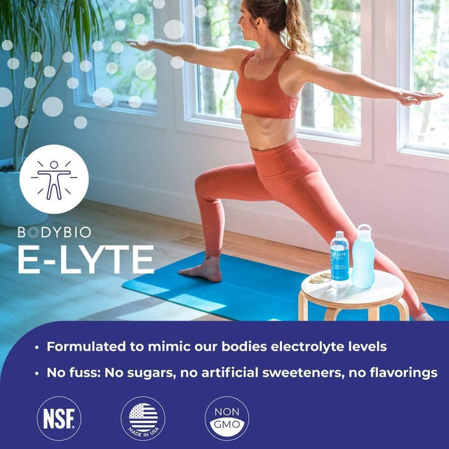 Bodybio Electrolytes for Hydration - 4 Oz Concentrate | No Sugar | No Calories | Keto Electrolytes | Dehydration Recovery W. Magnesium + Potassium + Sodium | Relieves Cramps | Elyte