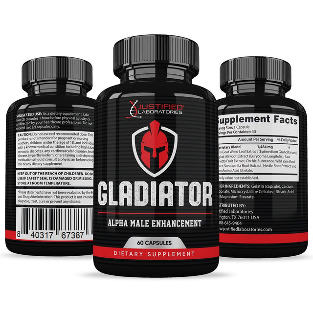 (2 Pack) Gladiator Advanced Men'S Health Formula 1484Mg 120 Capsules