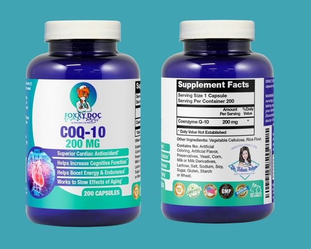 Coq10 200 Mg - 200 Vegan Capsules - Non-Gmo - Brain & Heart & Muscle & Cell Support by Dr. Valerie Nelson