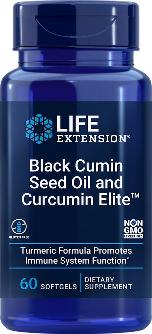 Life Extension Black Cumin Seed Oil with Elite Turmeric Extract -- 60 Softgels